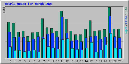Hourly usage for March 2023