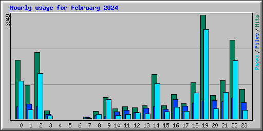 Hourly usage for February 2024