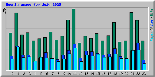 Hourly usage for July 2025