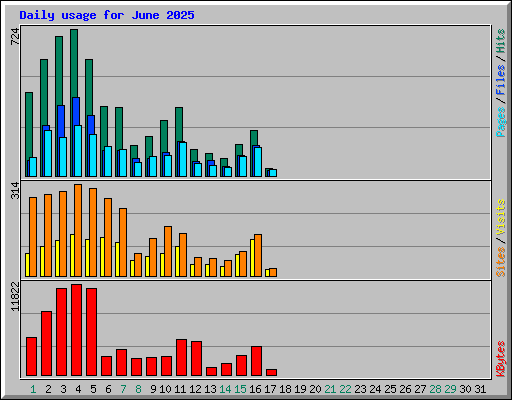 Daily usage for June 2025