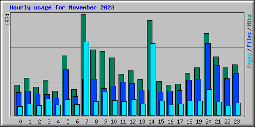 Hourly usage for November 2023