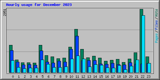 Hourly usage for December 2023