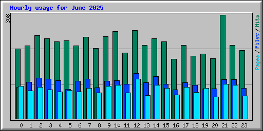 Hourly usage for June 2025